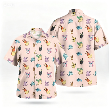 Outdoor Adventure Clothing - Camisa Hawaiana con Estampado Morado Mimikyu