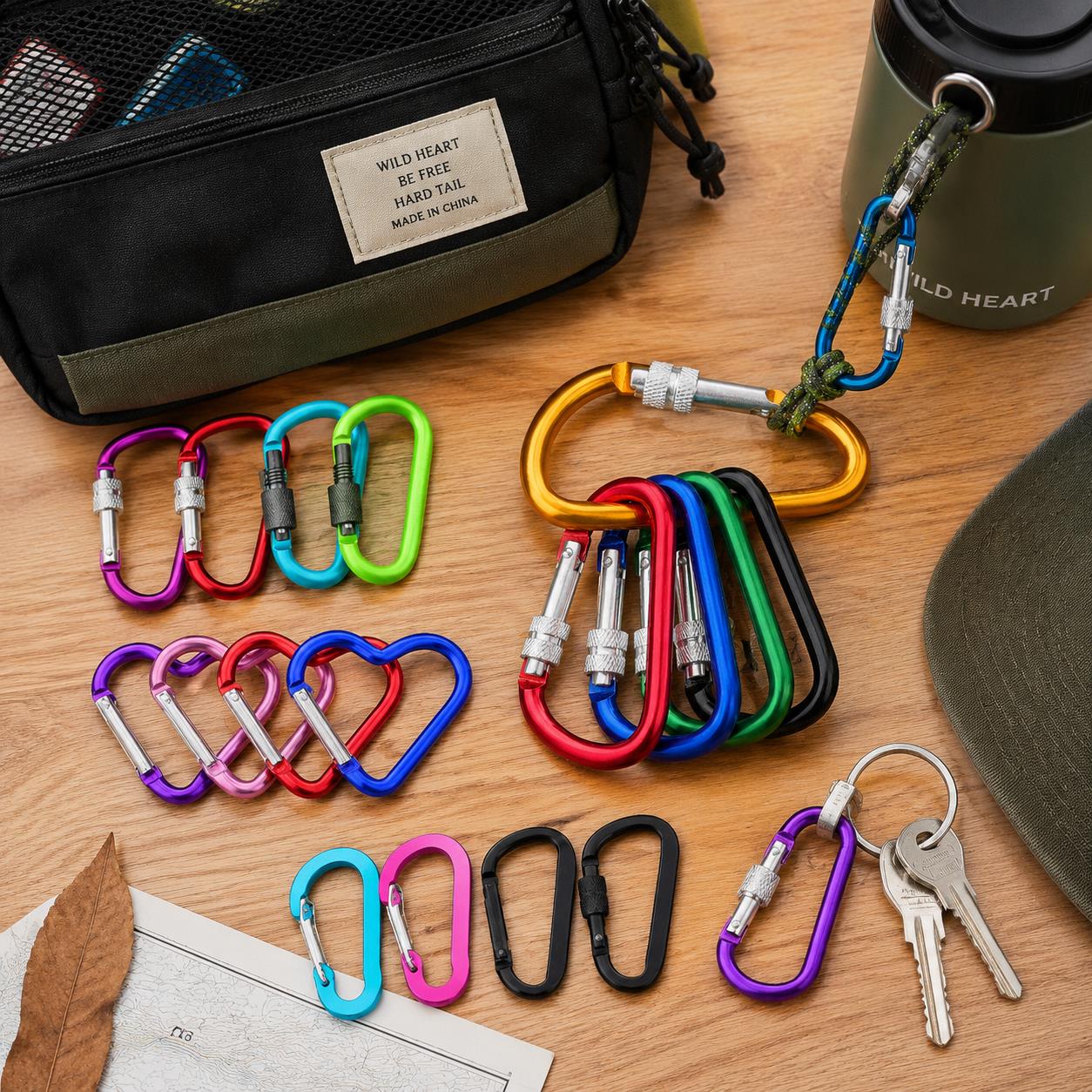 Carabiner Locking D - Paquete de 6 mosquetones – Forma