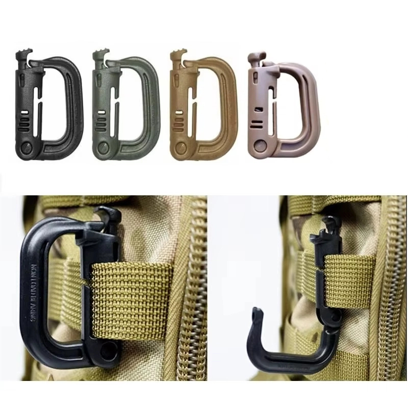 Carabiner Locking D - 2 Piezas Mosquetón Táctico MOLLE con