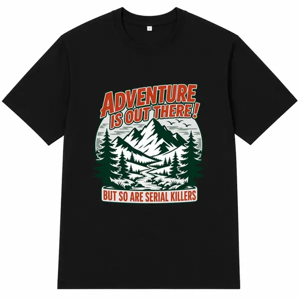 Camiseta negra con estampado d - Outdoor Adventure Outfit reseña y precio