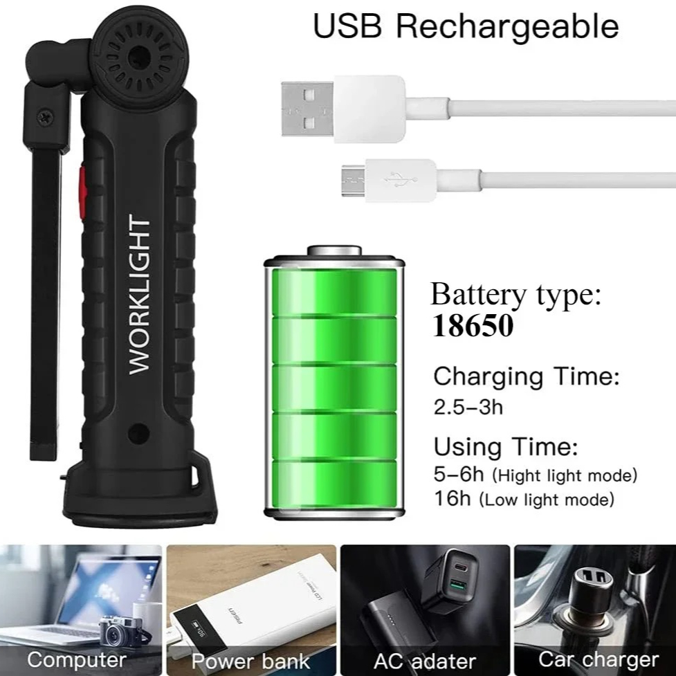 Linterna LED COB portátil, luz - Outdoor Adventurer reseña y precio